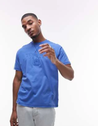 TOMMY JEANS DM0DM20805_C6E Relaxed Tonal Crest Tee - Tempo Blue - Image 2