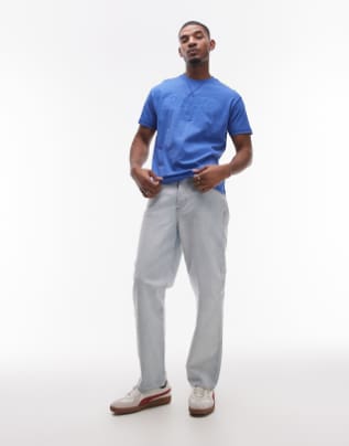 TOMMY JEANS DM0DM20805_C6E Relaxed Tonal Crest Tee - Tempo Blue - Image 3