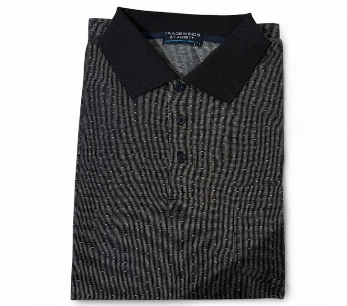TRADEWINDS TW4801 Jersey Dobby Polo - Black