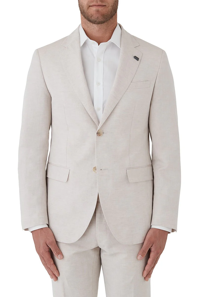 UBERSTONE EDISON LINEN JACKET FUQ540 - Sand