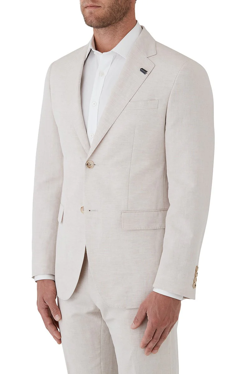 UBERSTONE EDISON LINEN JACKET FUQ540 - Sand - Image 2