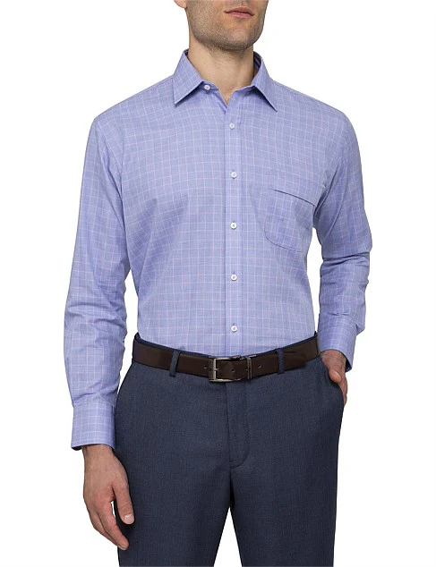 Van Heusen OVERCHECK CLASSIC FIT SHIRT - Blue Pink