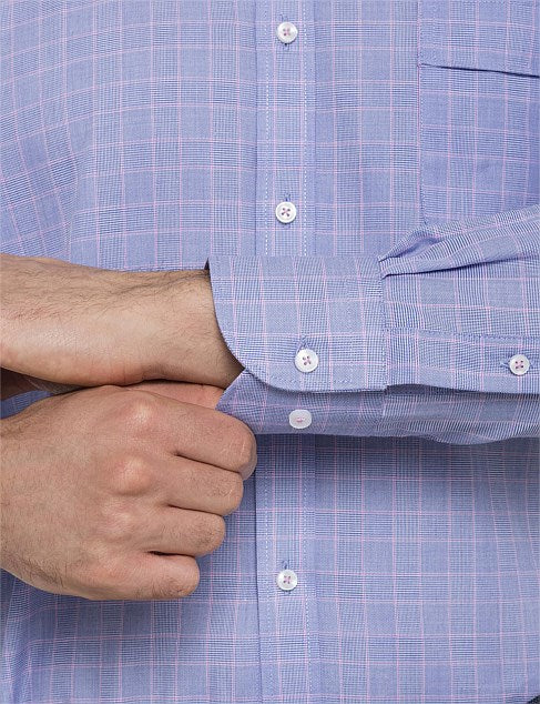 Van Heusen OVERCHECK CLASSIC FIT SHIRT - Blue Pink - Image 3