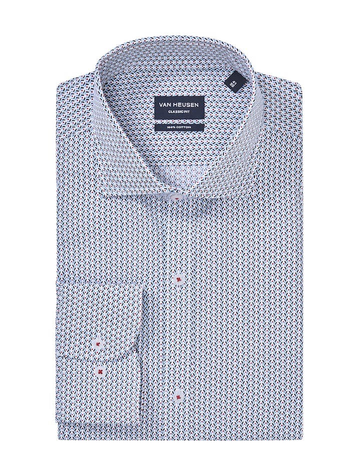 VAN HEUSEN VCS533N_P COTTON GEO LS PRINT SHIRT - Blue - Image 2