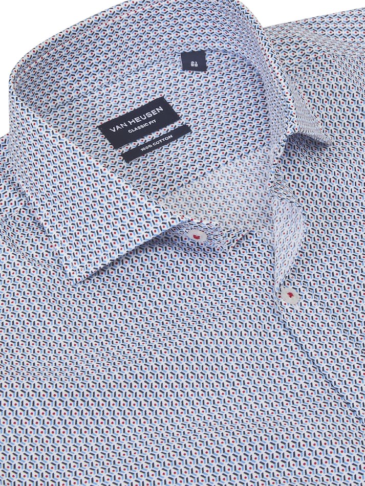 VAN HEUSEN VCS533N_P COTTON GEO LS PRINT SHIRT - Blue - Image 3