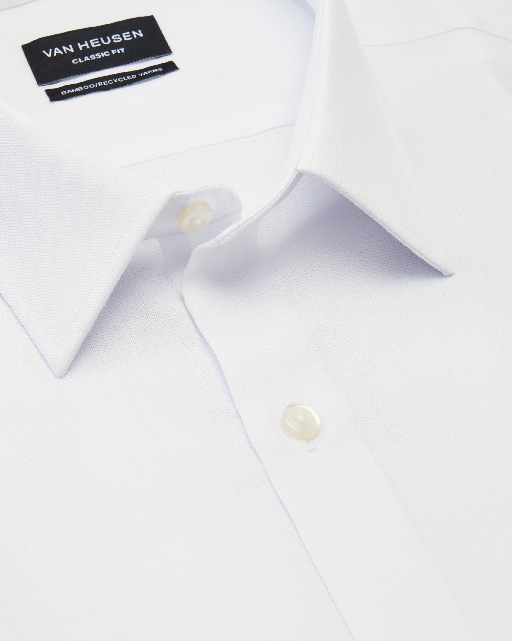 Van Heusen VCSP011I_R Textured WASH-N-WEAR SHIRT - Classic Fit White - Image 2