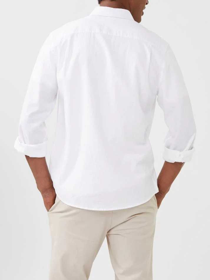 VAN HEUSEN VNS125Q_B Linen Blend Shirt - White - Image 3