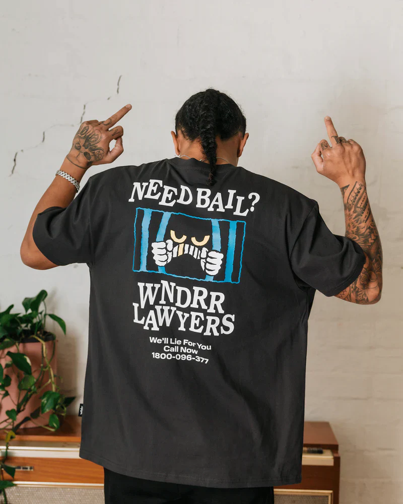 WNDRR Bail Box Fit Tee- Faded Black