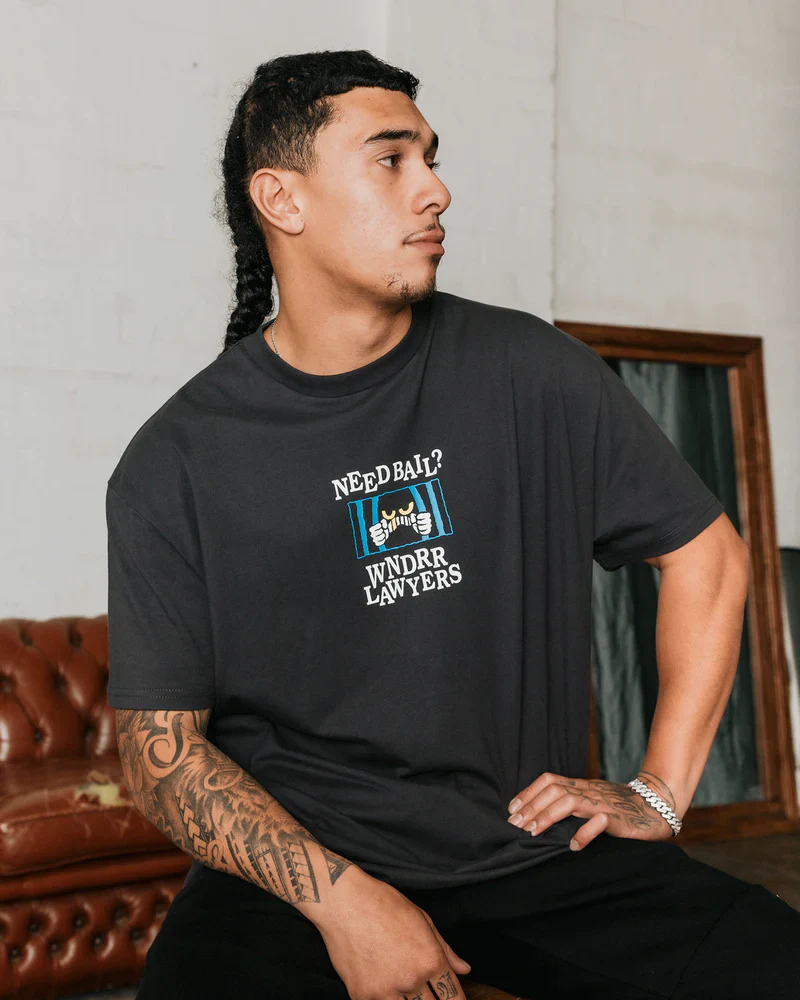 WNDRR Bail Box Fit Tee- Faded Black - Image 4