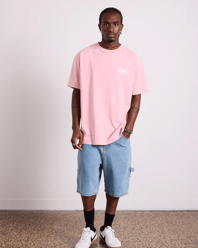 WNDRR BLEACH BOX FIT TEE - WASHED PINK - Image 2