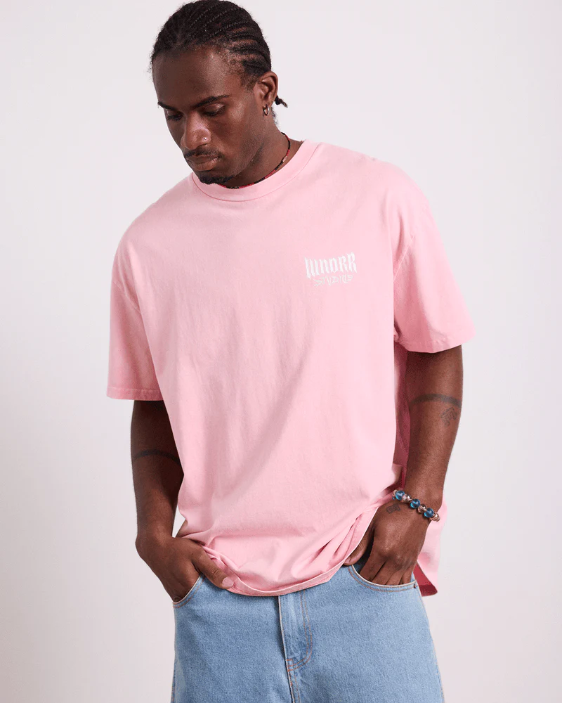 WNDRR BLEACH BOX FIT TEE - WASHED PINK - Image 4