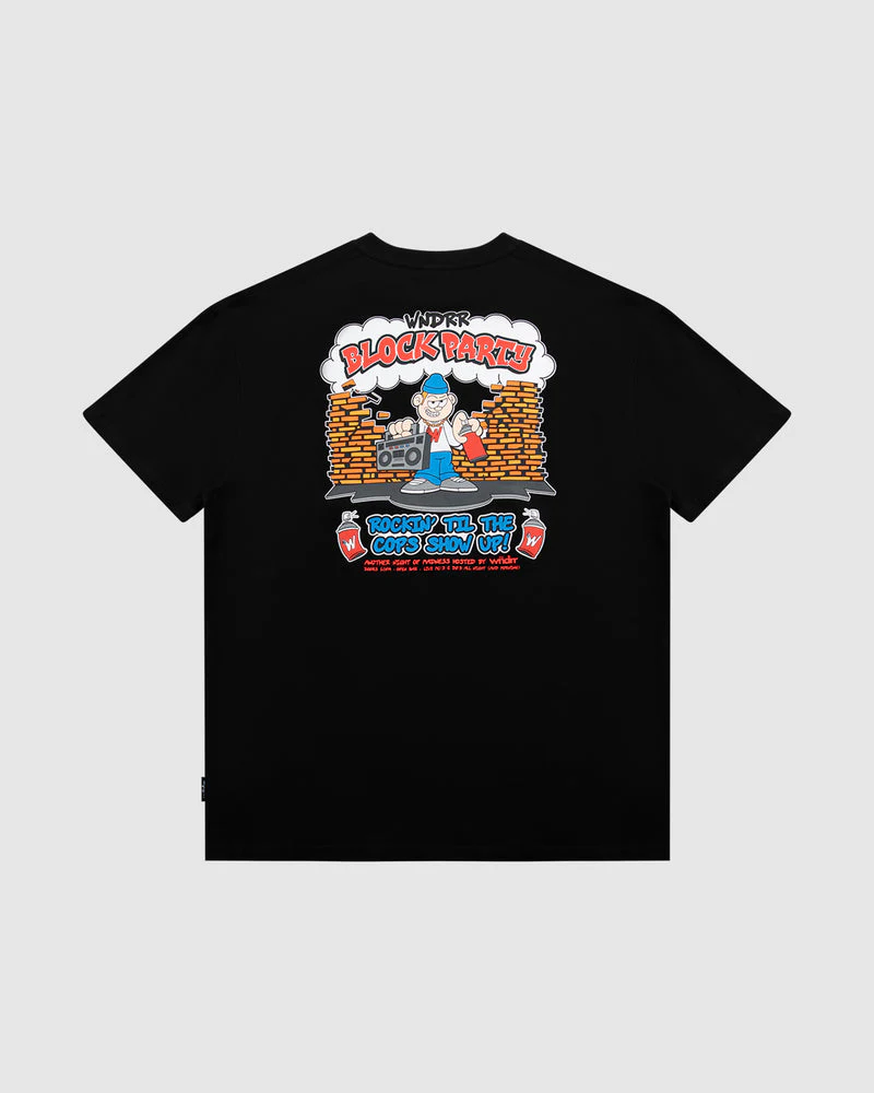WNDRR BLOCK PARTY BOX FIT TEE - Black - Image 4