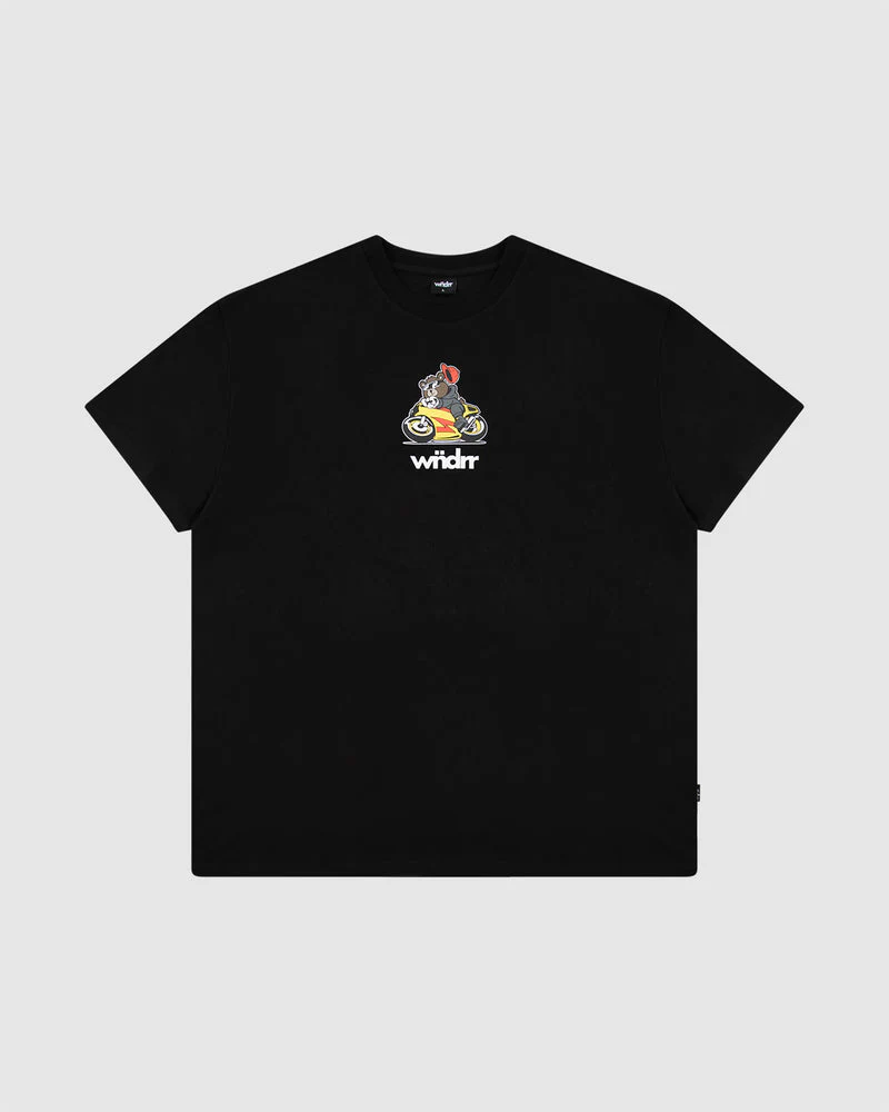 WNDRR BIKER BOX FIT TEE - BLACK - Image 2