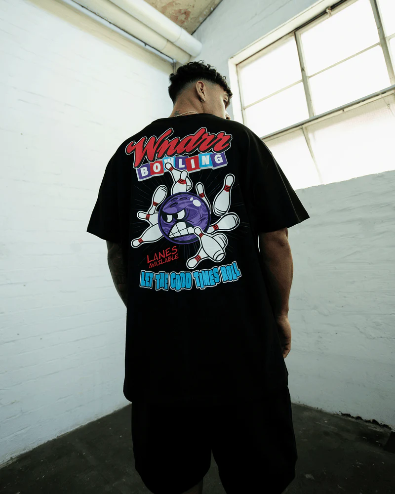 WNDRR BOWLING BOX FIT TEE - BLACK - Image 3