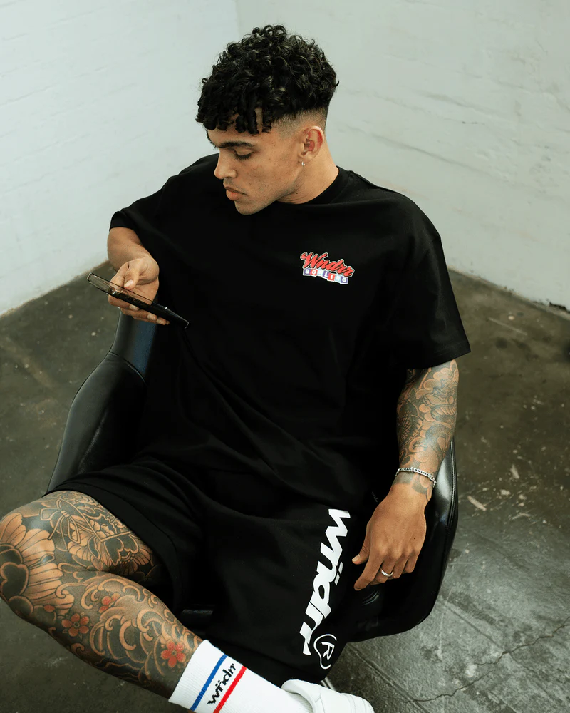 WNDRR BOWLING BOX FIT TEE - BLACK - Image 5