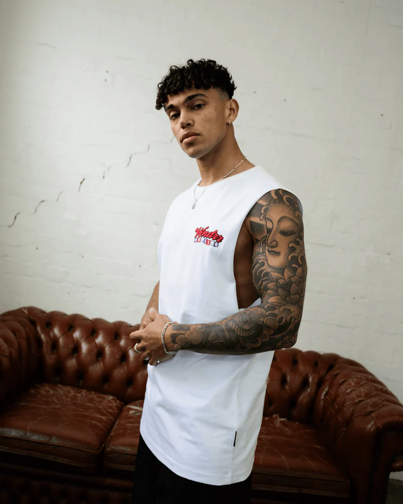 WNDRR BOWLING MUSCLE TOP - WHITE - Image 4