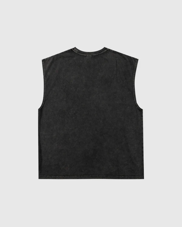 wndrr FINAL FORM VINTAGE MUSCLE TOP - Washed Black - Image 3