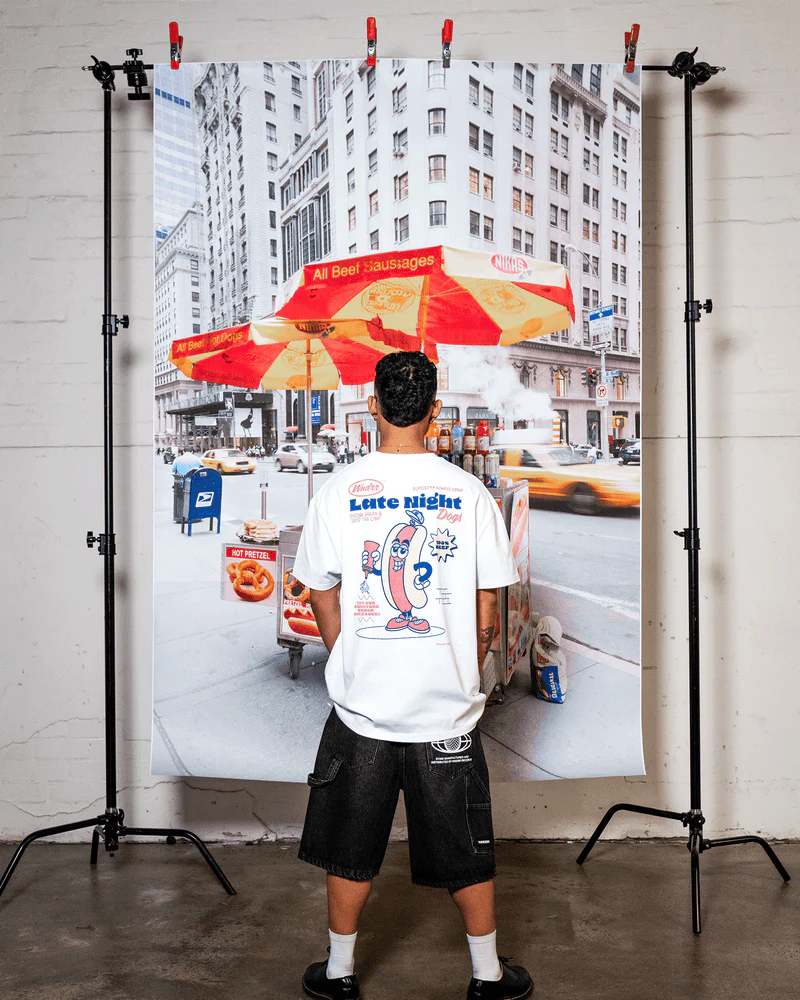WNDRR Hot Dog Box Fit Tee - White - Image 2