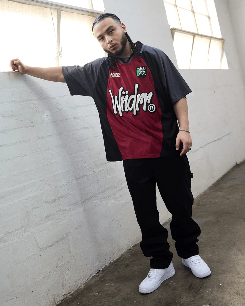WNDRR Kickoff Football Jersey - Black/Red - Image 2