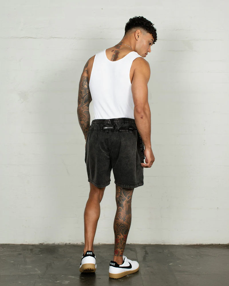 WNDRR OFFEND BEACH SHORT - Washed Black - Image 2