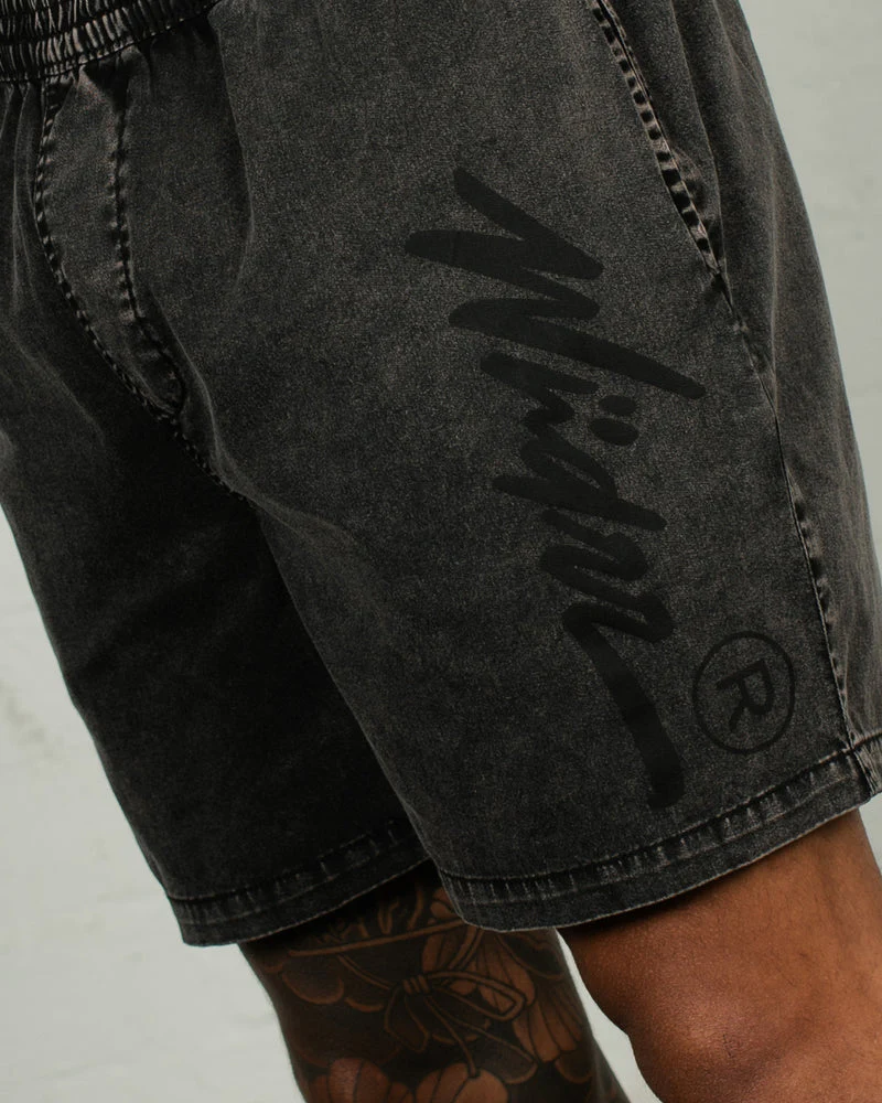 WNDRR OFFEND BEACH SHORT - Washed Black - Image 3
