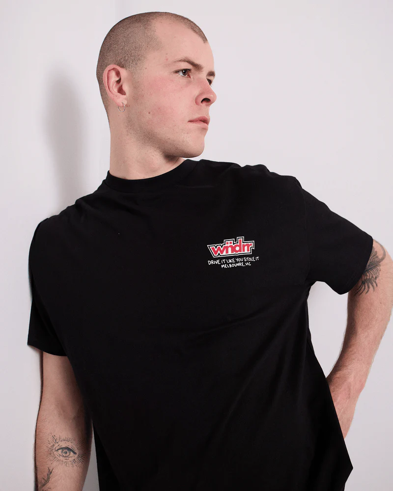 WNDRR RIPSHIFT BOX FIT TEE - BLACK - Image 4