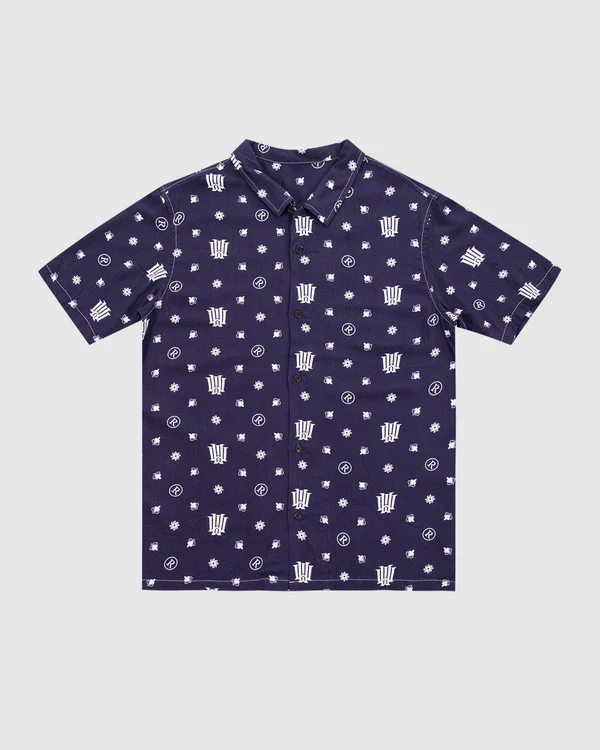 wndrr RIVIERA S/S PRINT SHIRT - Navy/White - Image 2