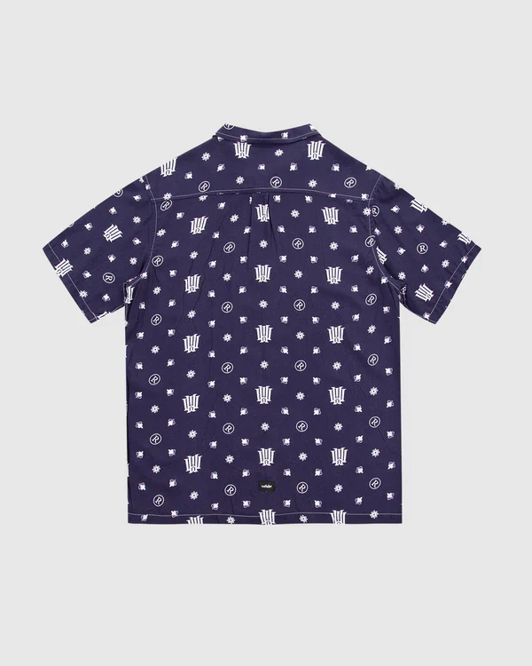 wndrr RIVIERA S/S PRINT SHIRT - Navy/White - Image 3