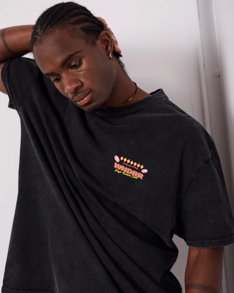 WNDRR Sin City Box Fit Tee - Washed Black - Image 6