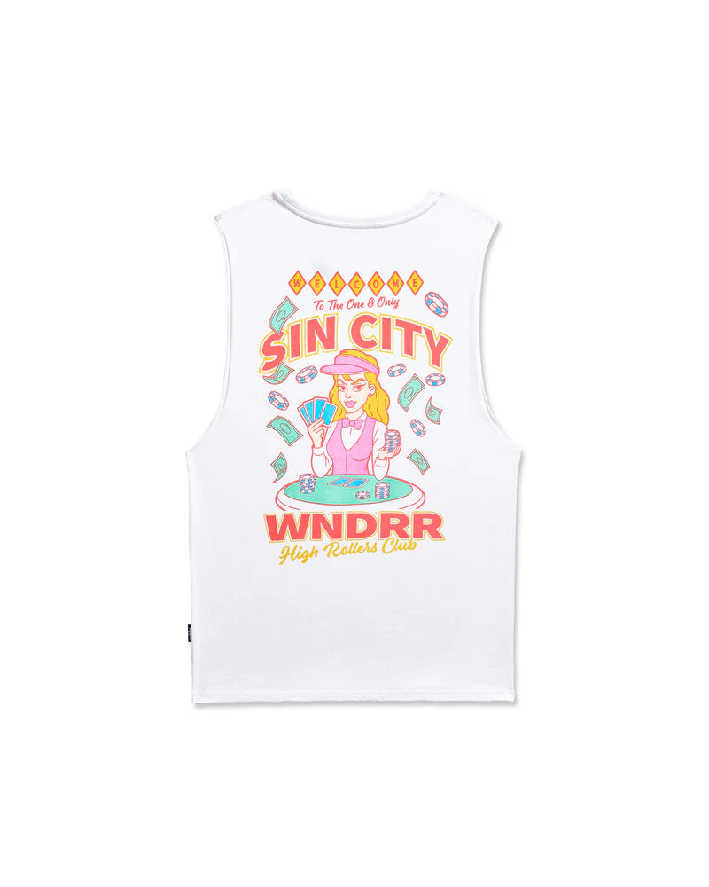 WNDRR Sin City Muscle Top - White - Image 2