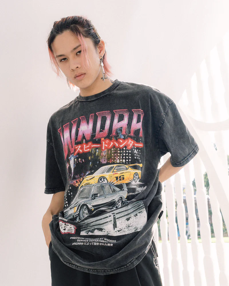WNDRR SPEEDHUNTER VINTAGE FIT TEE - Washed Black - Image 2