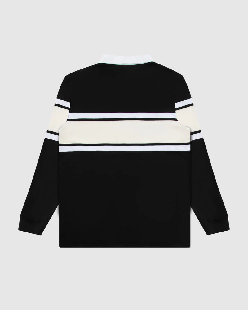 WNDRR STUDIO PANEL RUGBY POLO - FADED BLACK - Image 4