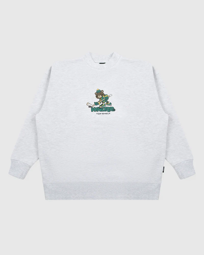 WNDRR Top Shelf Crew Sweat- White Marle - Image 5