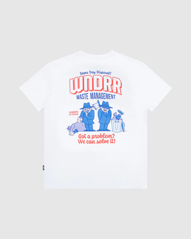 WNDRR WASTE MANAGEMENT BOX FIT TEE - WHITE