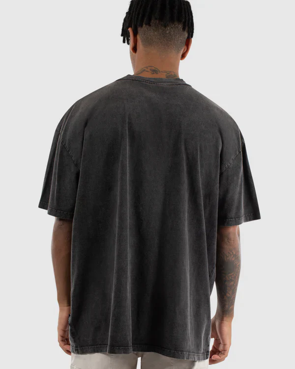 WNDRR WITH FRIES VINTAGE FIT TEE - WASHED BLACK - Image 4